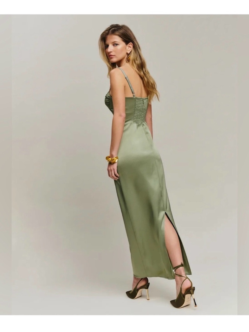 Reformation Olive Stormi Satin Dress - Picture 3 of 6